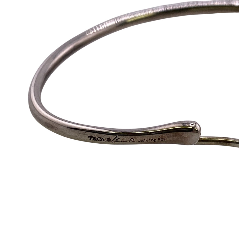 TIFFANY&Co. Pierce Silver925 Silver 925 9.7g Open Heart Hoop Earrings Women Used Authentic