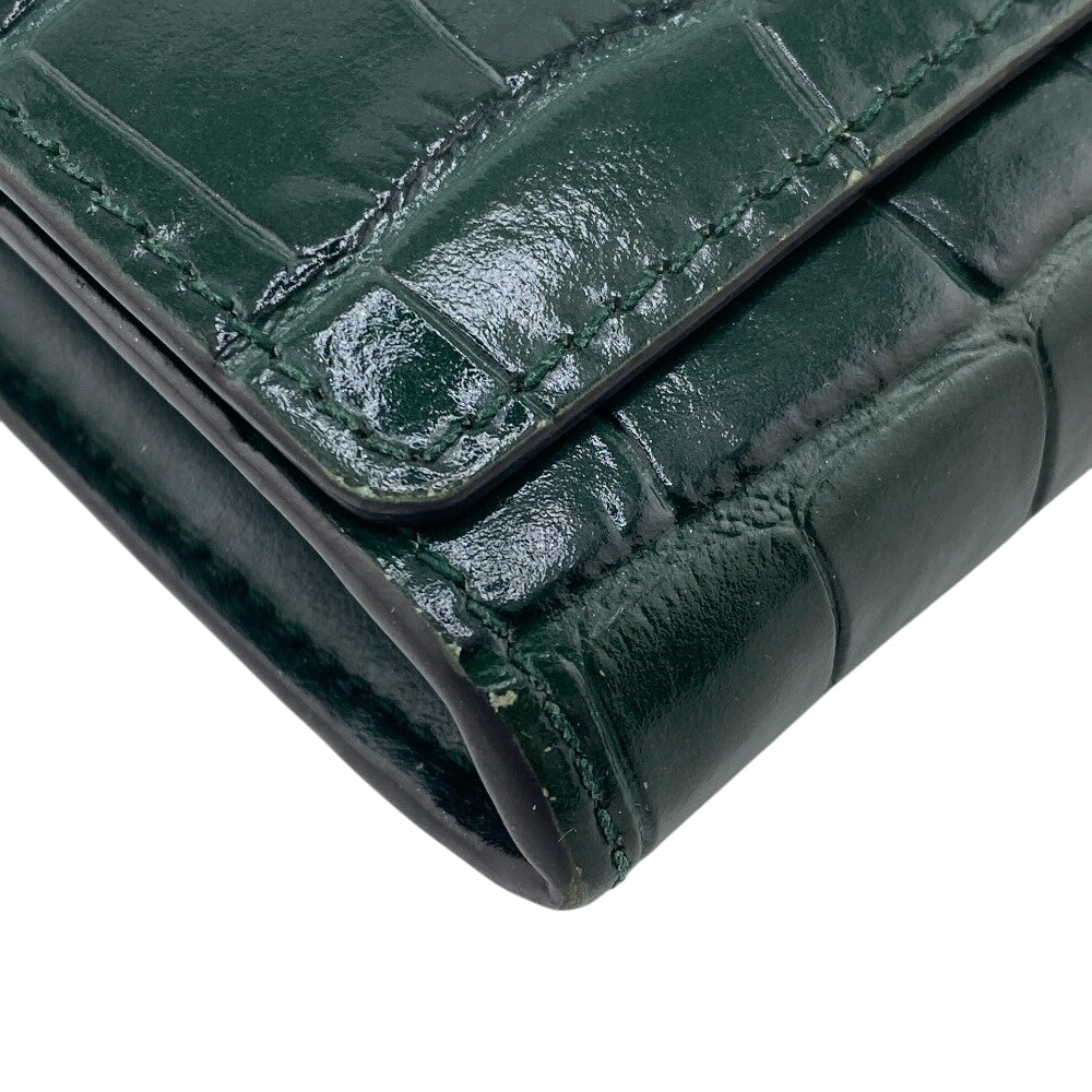 BURBERRY Long Wallet Purse leather green Long wallet TB Women Used Authentic