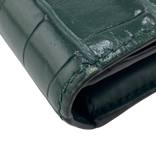 BURBERRY Long Wallet Purse leather green Long wallet TB Women Used Authentic