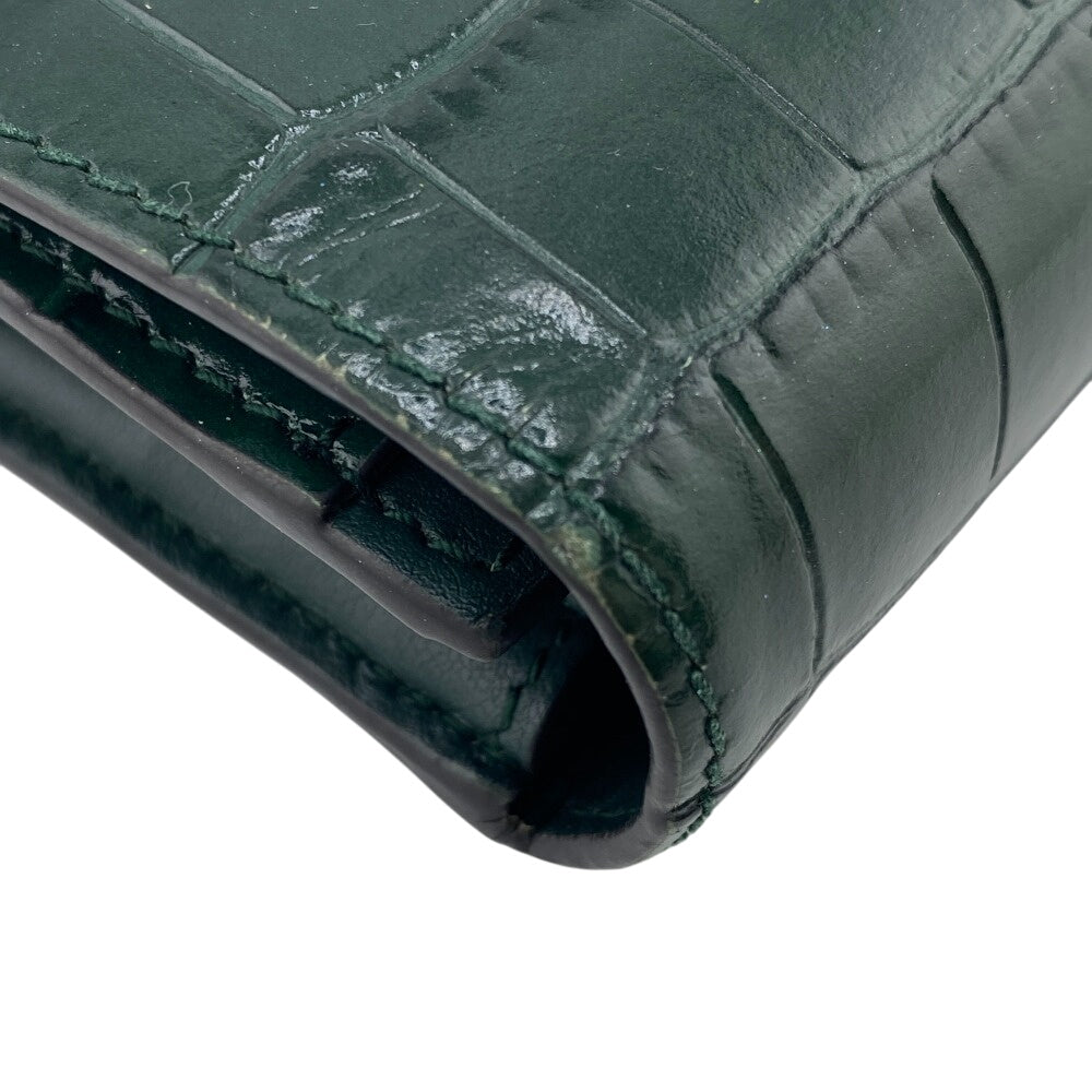 BURBERRY Long Wallet Purse leather green Long wallet TB Women Used Authentic