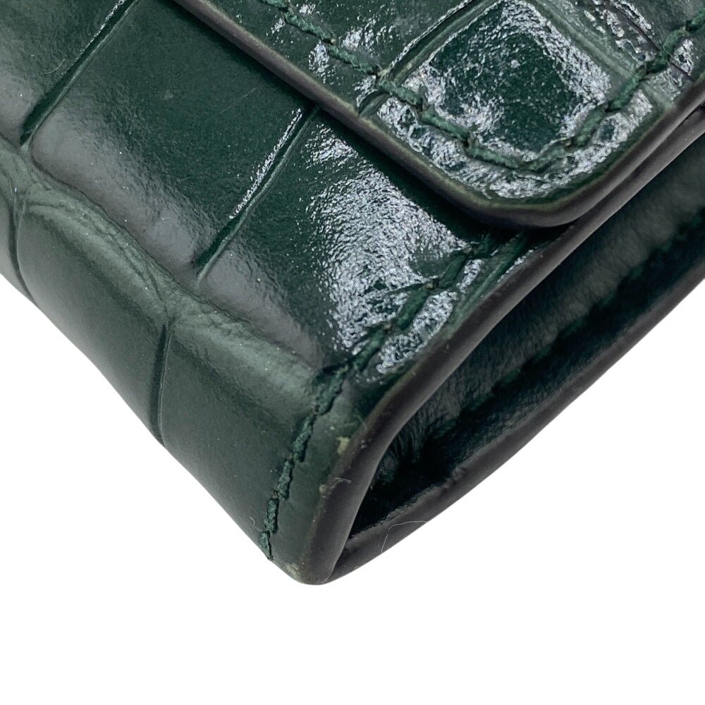 BURBERRY Long Wallet Purse leather green Long wallet TB Women Used Authentic