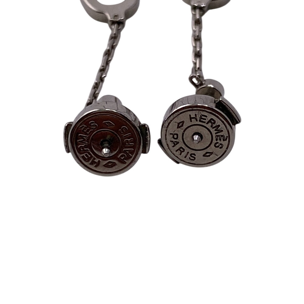 HERMES Pierce Gold Plated Silver Chene Dunkle Women Used Authentic