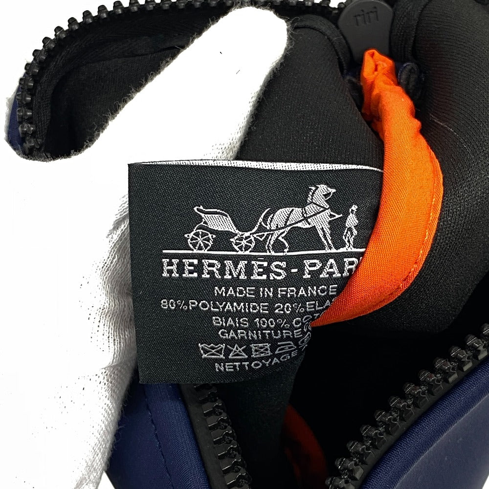 HERMES Pouch Nylon, Polyurethane Navy Truth Neovan PM flat unisex(Unisex) Used Authentic