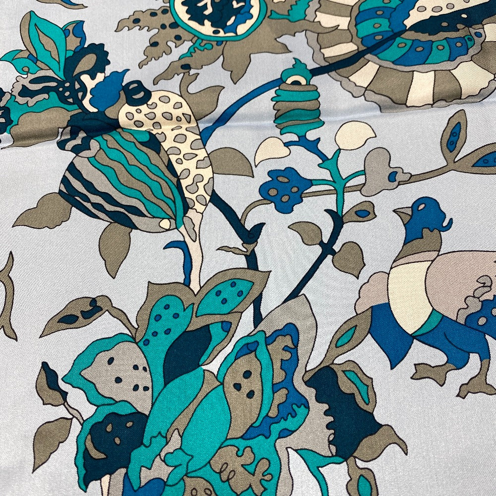 HERMES scarf silk blue Fantaisies indiennes Dazzling India Carre140 Women Used Authentic