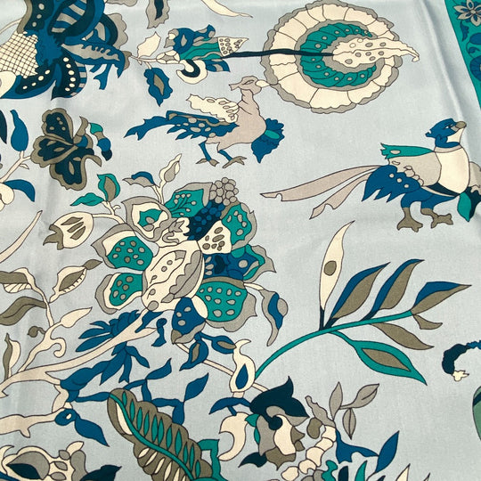 HERMES scarf silk blue Fantaisies indiennes Dazzling India Carre140 Women Used Authentic