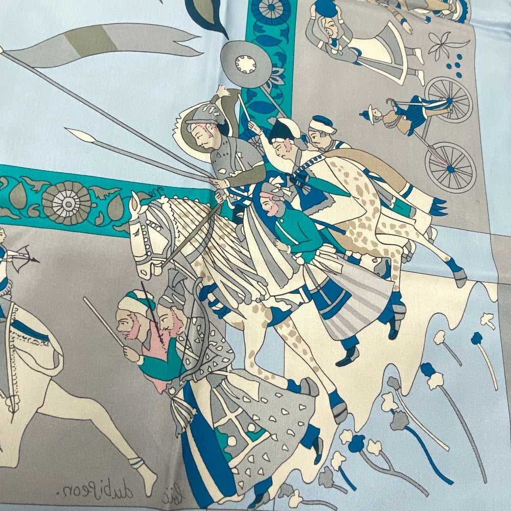 HERMES scarf silk blue Fantaisies indiennes Dazzling India Carre140 Women Used Authentic