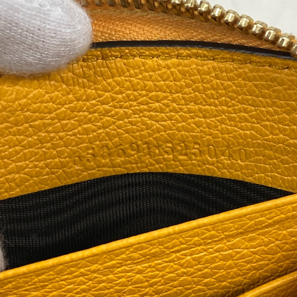 GUCCI Long Wallet Purse 658691 leather yellow Zip Around logo unisex(Unisex) Used Authentic
