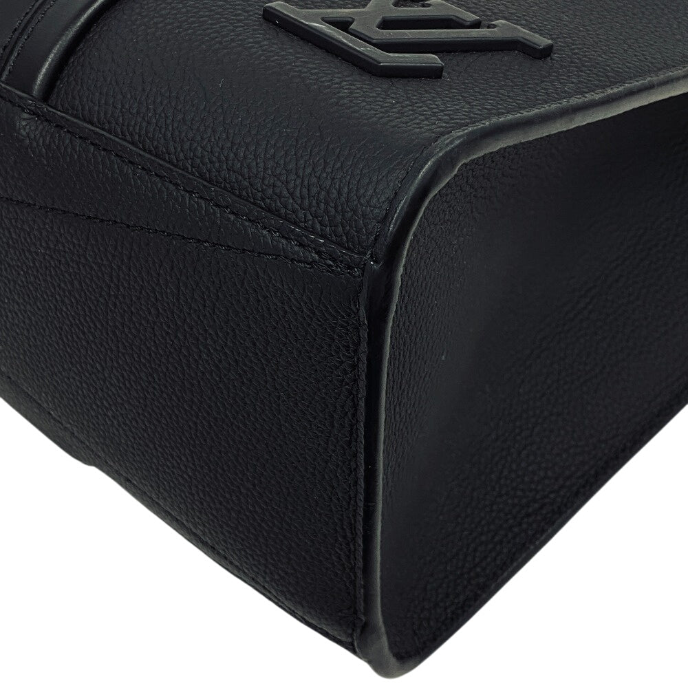 LOUIS VUITTON Tote Bag M57308 leather Noir LV logo aerogram take off tote mens Used Authentic