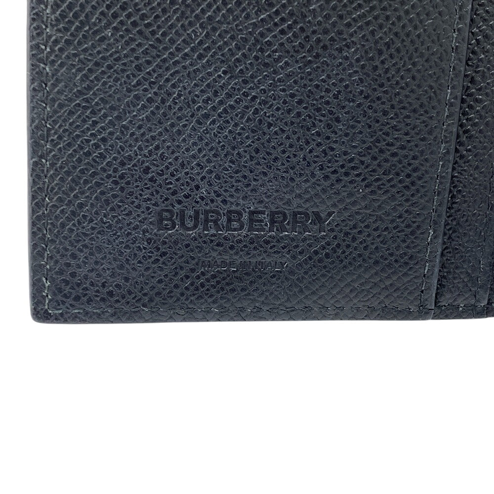 BURBERRY Long Wallet Purse 8062692 leather black 1 TB logo Bifold Wallet(Unisex) Used Authentic