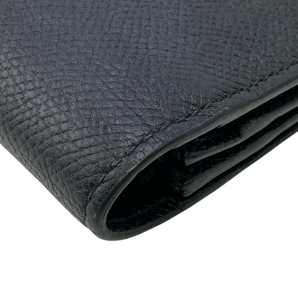 BURBERRY Long Wallet Purse 8062692 leather black 1 TB logo Bifold Wallet(Unisex) Used Authentic