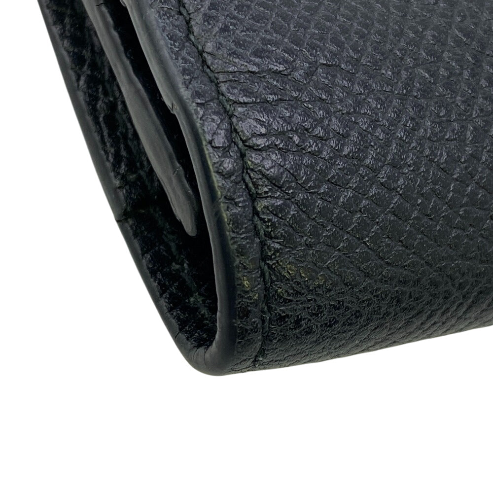 BURBERRY Long Wallet Purse 8062692 leather black 1 TB logo Bifold Wallet(Unisex) Used Authentic