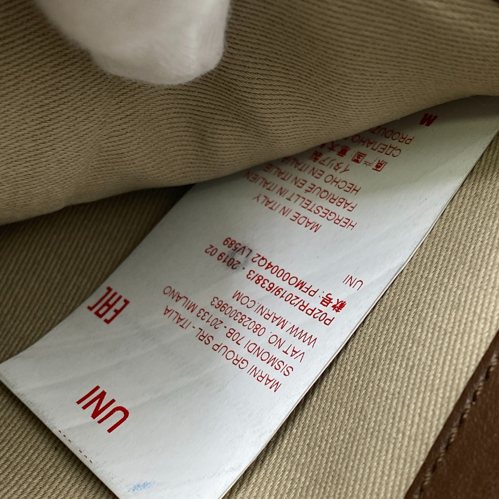 MARNI Tri-fold wallet leather beige Button hook type Women Used Authentic