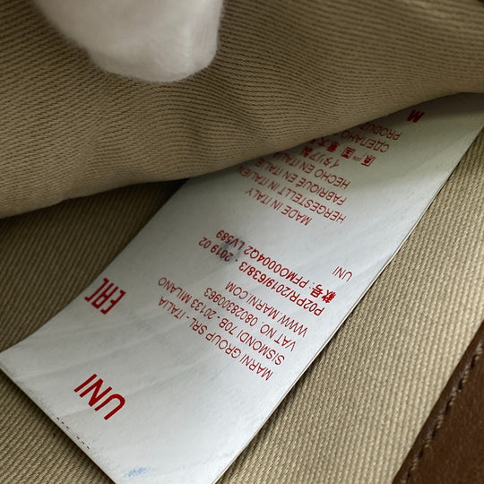 MARNI Tri-fold wallet leather beige Button hook type Women Used Authentic