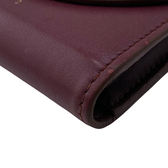 MARNI Tri-fold wallet leather beige Button hook type Women Used Authentic