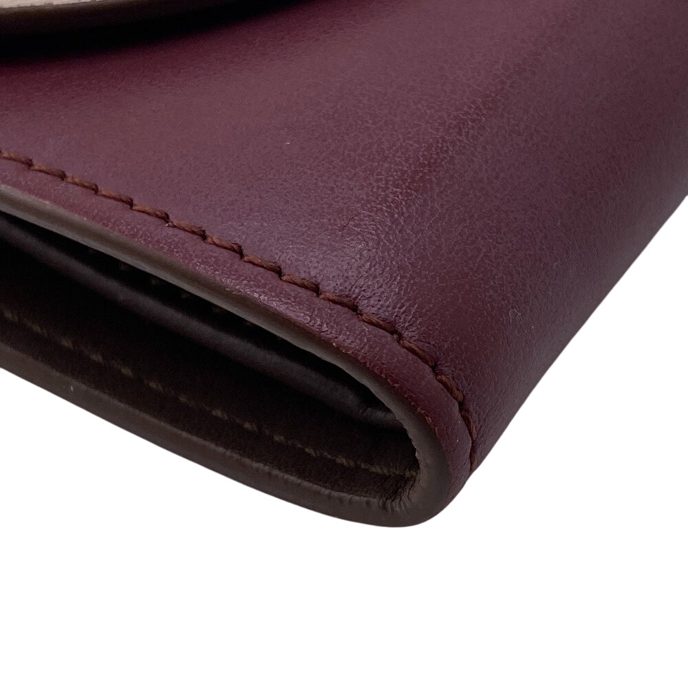 MARNI Tri-fold wallet leather beige Button hook type Women Used Authentic