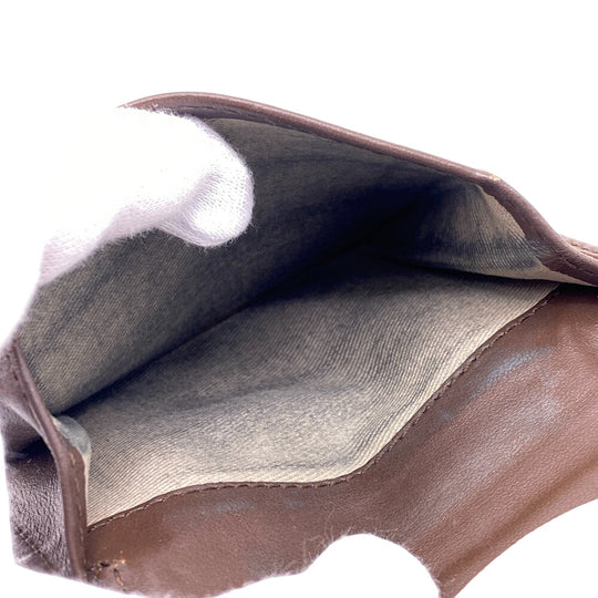 MARNI Tri-fold wallet leather beige Button hook type Women Used Authentic