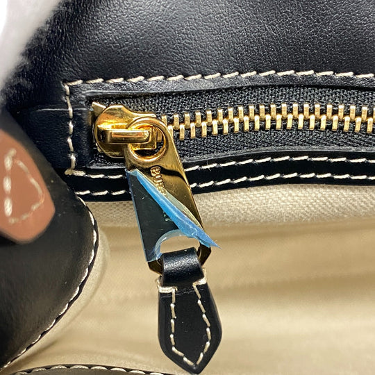 BURBERRY Handbag Canvas, Leather black 2WAY Horse ferry print Mini two-tone Women Used Authentic