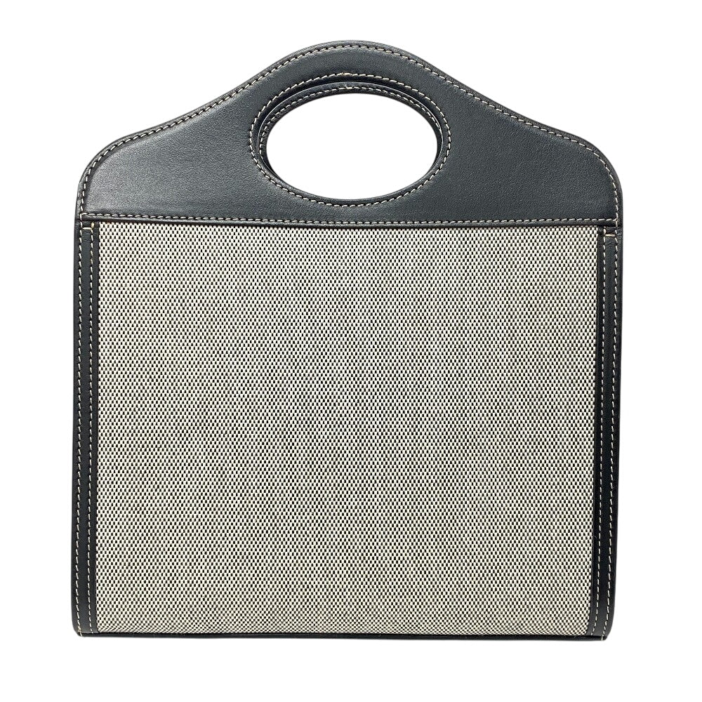 BURBERRY Handbag Canvas, Leather black 2WAY Horse ferry print Mini two-tone Women Used Authentic