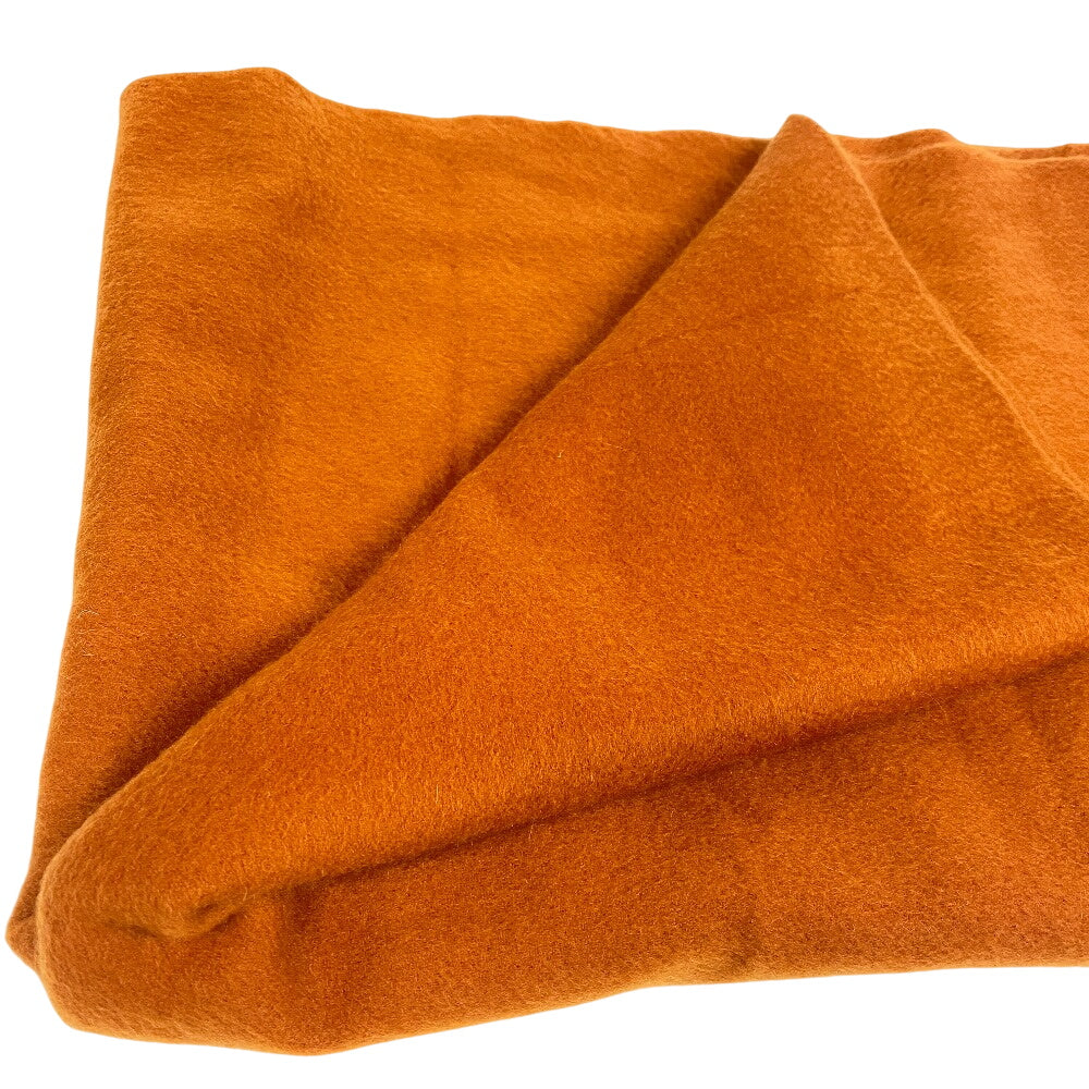 HERMES Scarf cashmere Orange 1 fringe(Unisex) Used Authentic