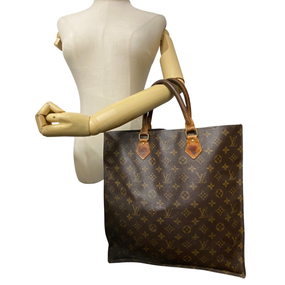 LOUIS VUITTON Tote Bag M51140 leather Brown Monogram Sac Plat Women(Unisex) Used Authentic