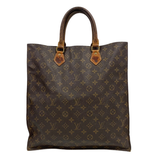 LOUIS VUITTON Tote Bag M51140 leather Brown Monogram Sac Plat Women(Unisex) Used Authentic