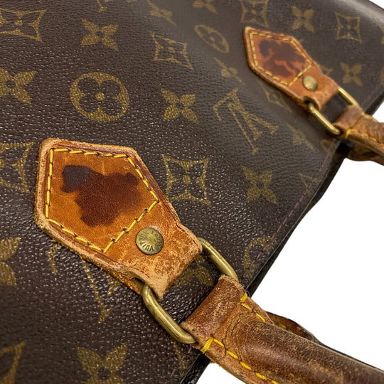 LOUIS VUITTON Tote Bag M51140 leather Brown Monogram Sac Plat Women(Unisex) Used Authentic