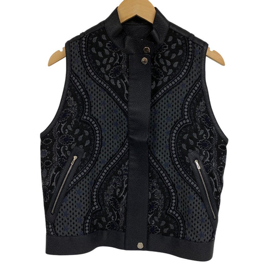 HERMES Riders jacket Sheepskin, Cashmere black liner vest mens 34 Used Authentic