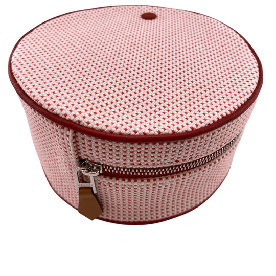 HERMES Pouch canvas Red Evasion Women Used Authentic