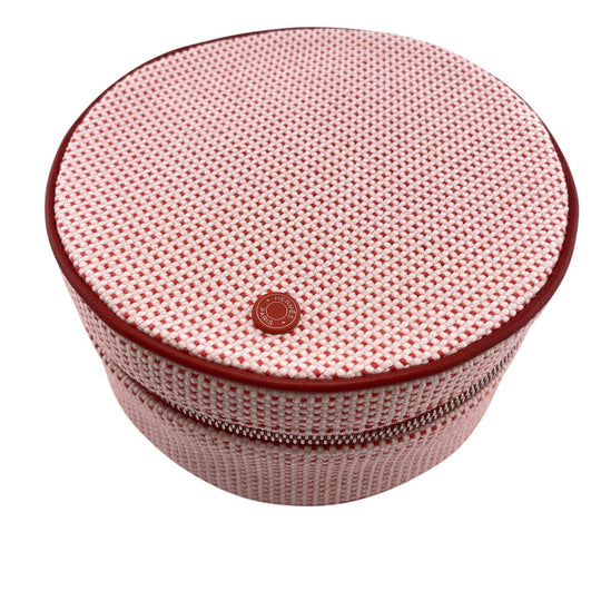 HERMES Pouch canvas Red Evasion Women Used Authentic