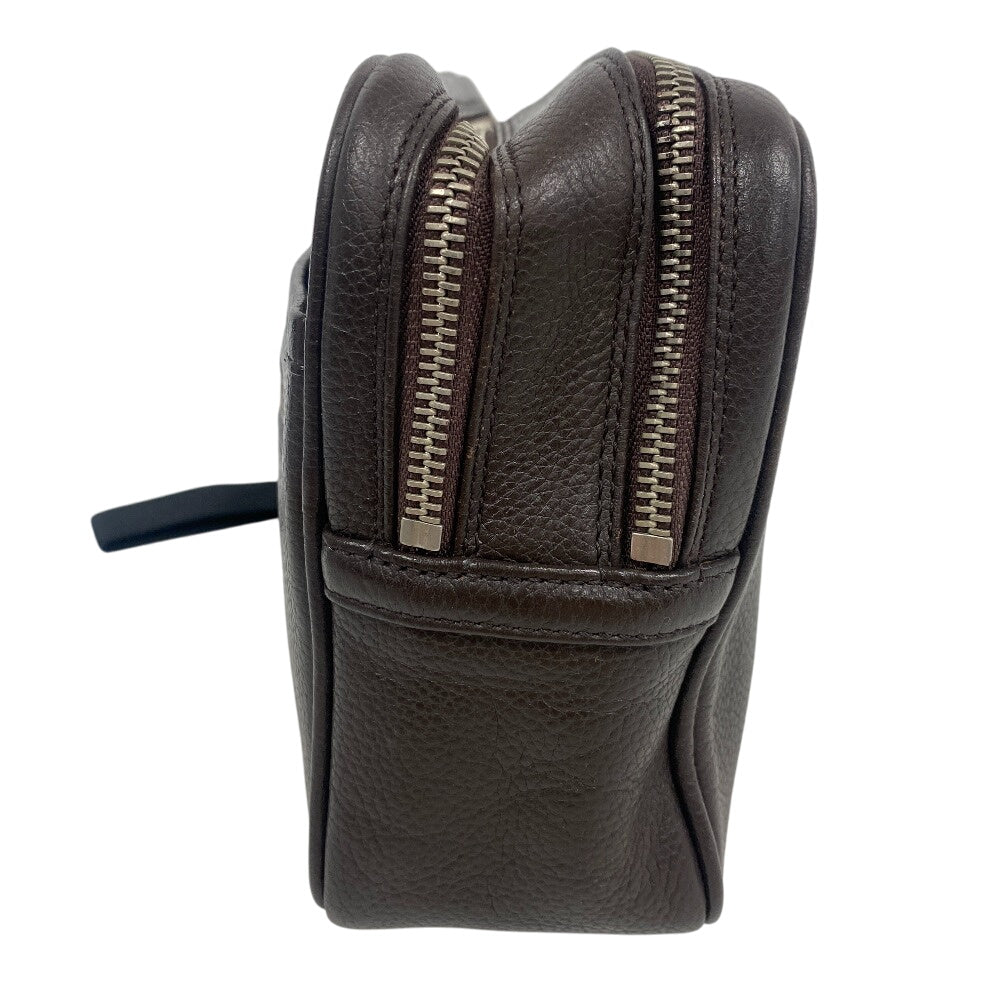 BURBERRY Clutch bag leather Brown Clutch bag mens Used Authentic