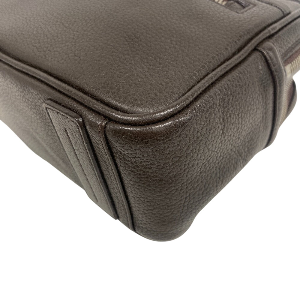 BURBERRY Clutch bag leather Brown Clutch bag mens Used Authentic