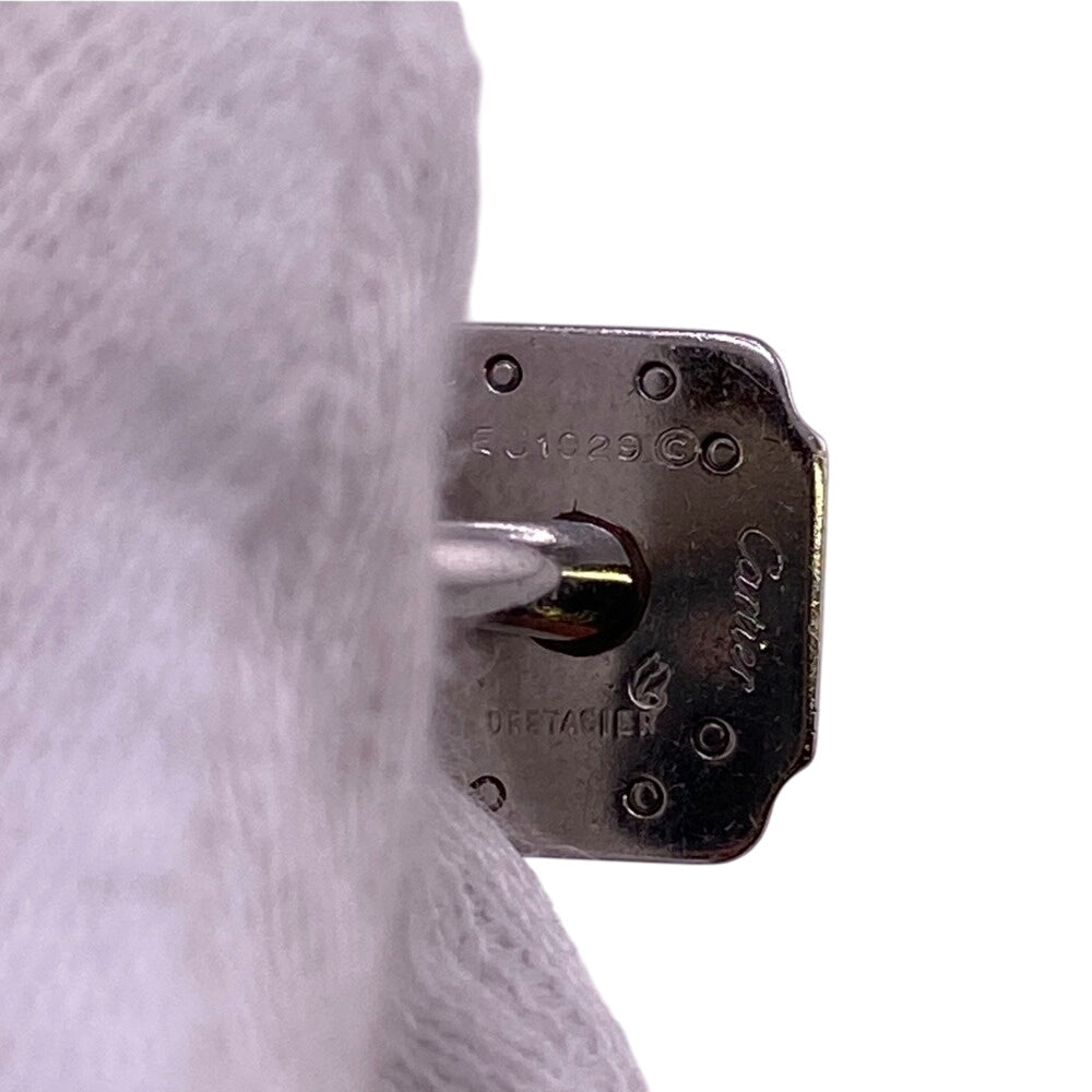 CARTIER cuffs K18 yellow gold Silver Cufflinks K18xStainless Steel or et acier Santos mens Used Authentic