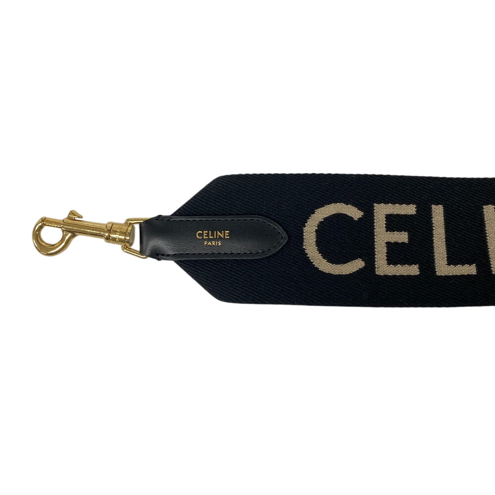 CELINE Shoulder strap canvas black jacquard long strap Women Used Authentic