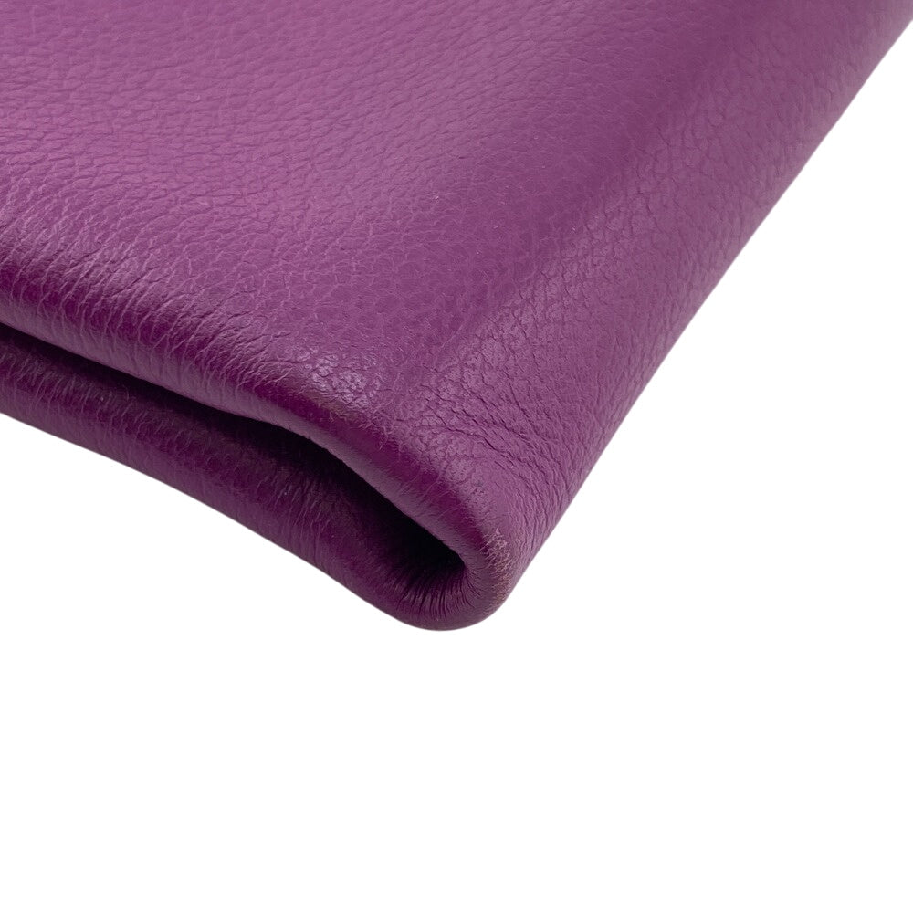 HERMES Pouch Taurillon Clemence purple Atto PM