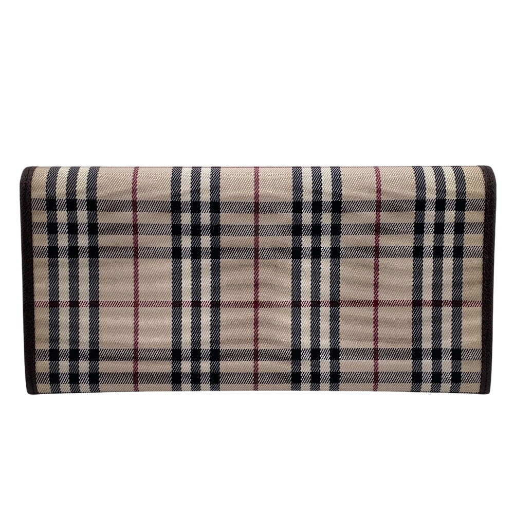 BURBERRY Long Wallet Purse Nylon, Leather Brown Nova Check