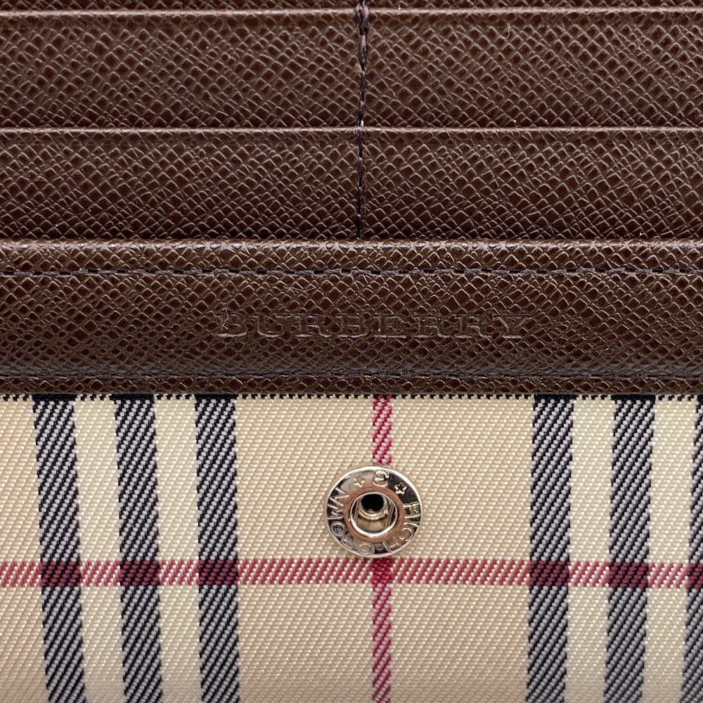 BURBERRY Long Wallet Purse Nylon, Leather Brown Nova Check