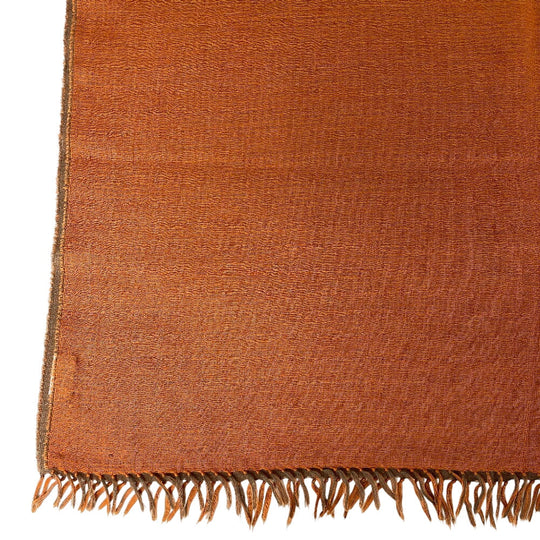 HERMES Scarf Cashmere, Silk Orange fringe Women Used Authentic
