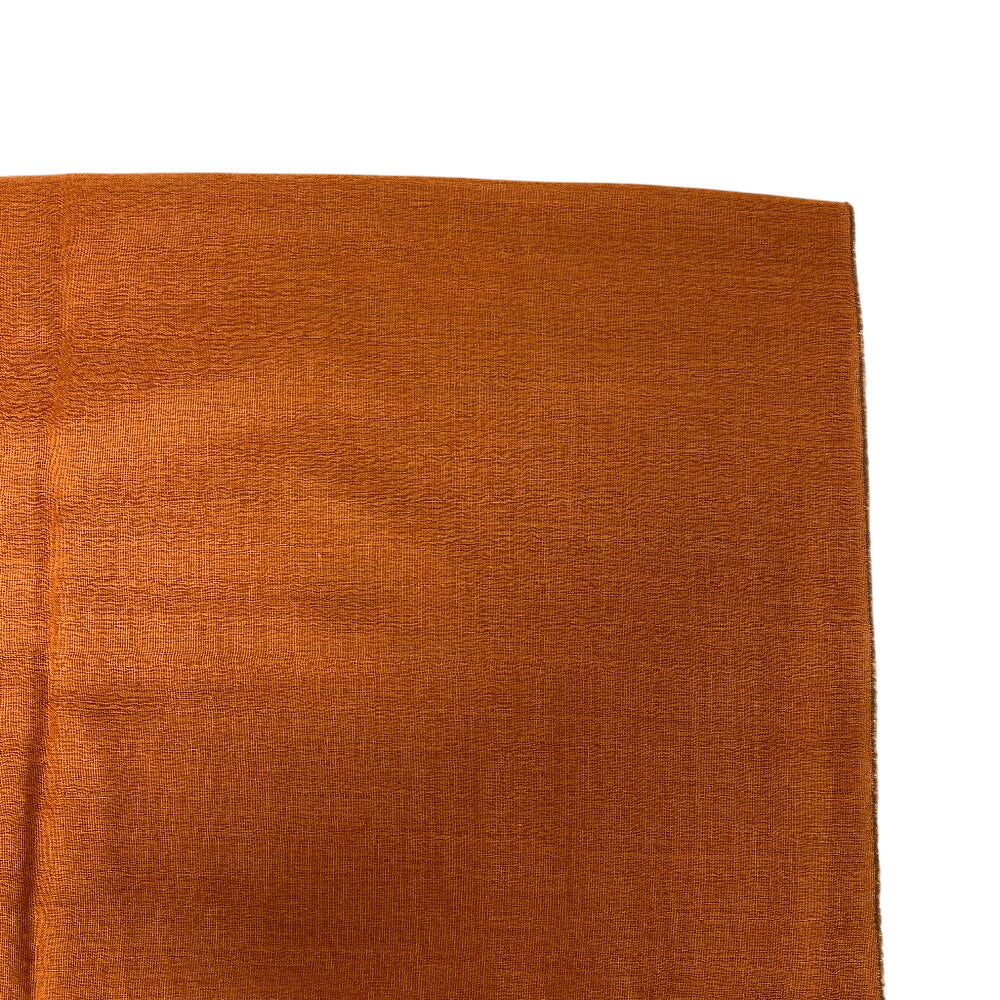 HERMES Scarf Cashmere, Silk Orange fringe Women Used Authentic