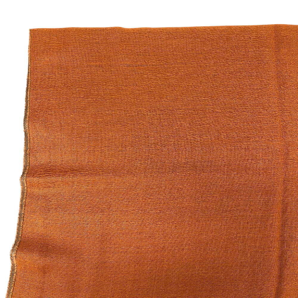 HERMES Scarf Cashmere, Silk Orange fringe Women Used Authentic