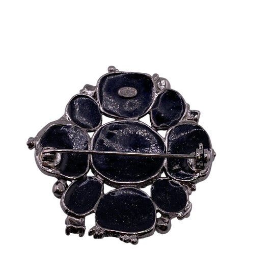 CHANEL Brooch C00V Metal, Resin black COCO Mark rhinestone Women Used Authentic