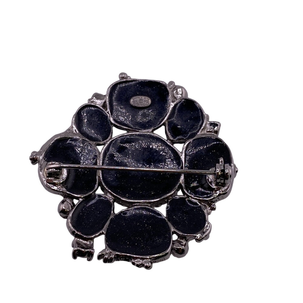 CHANEL Brooch C00V Metal, Resin black COCO Mark rhinestone Women Used Authentic
