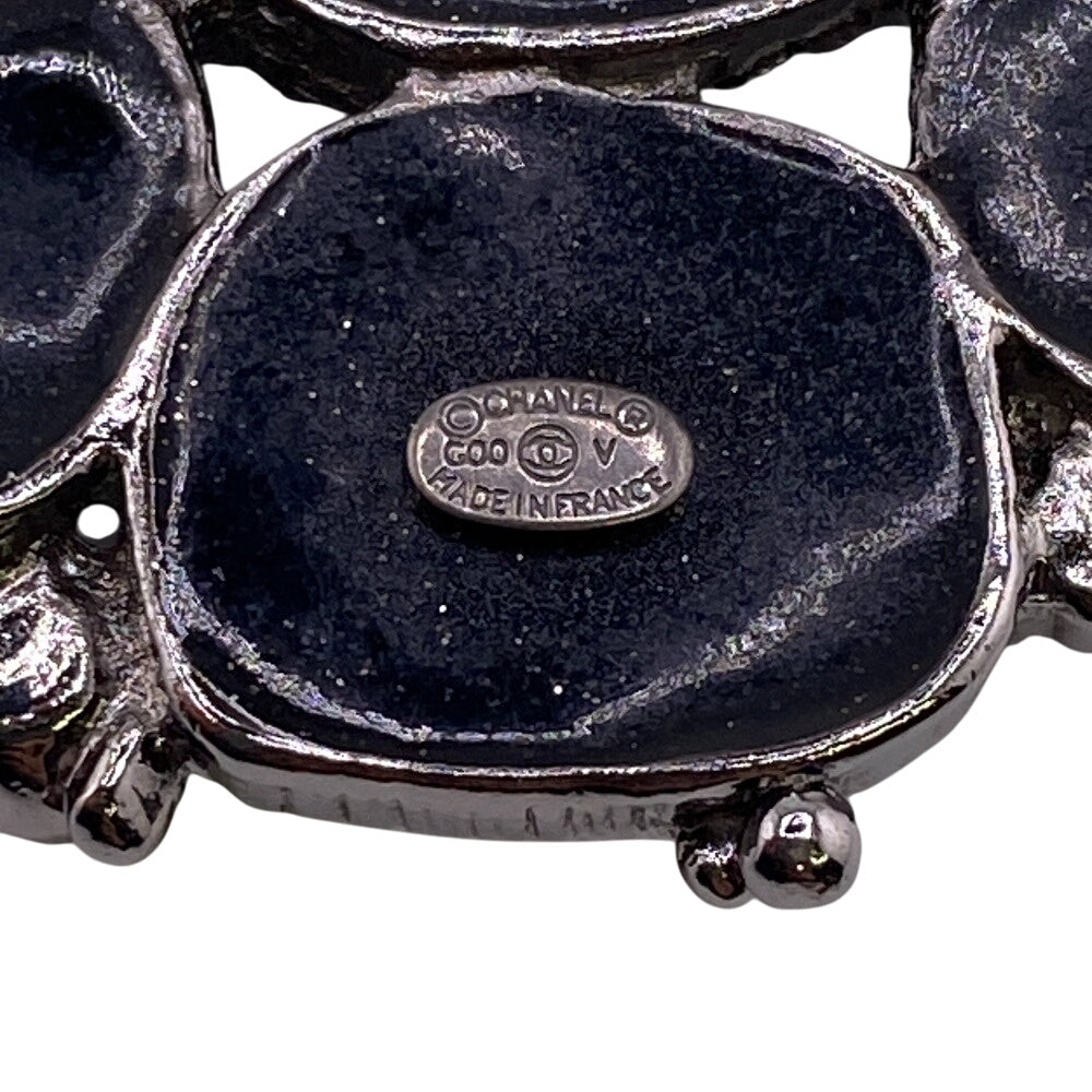 CHANEL Brooch C00V Metal, Resin black COCO Mark rhinestone Women Used Authentic