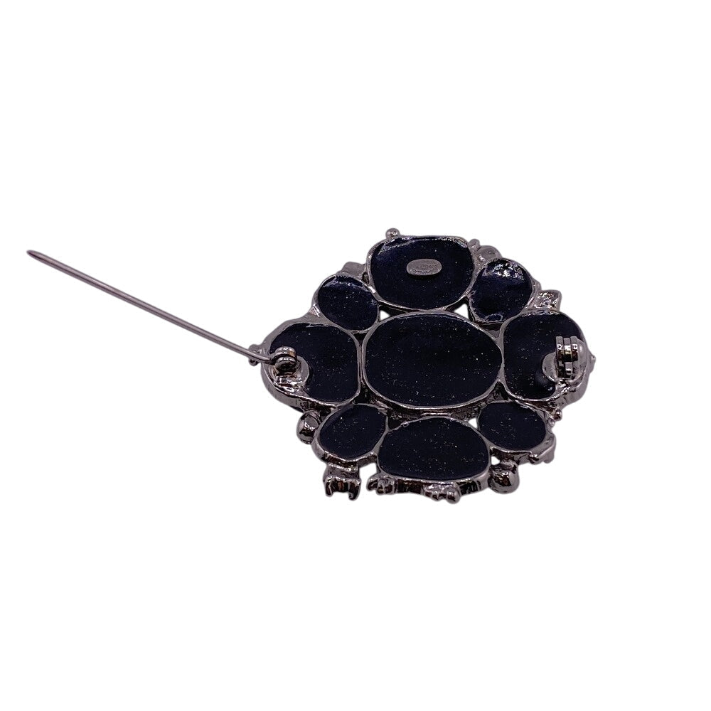 CHANEL Brooch C00V Metal, Resin black COCO Mark rhinestone Women Used Authentic