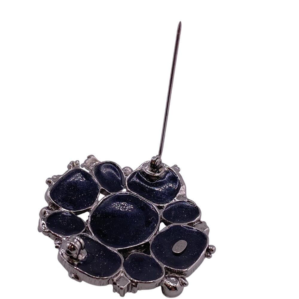 CHANEL Brooch C00V Metal, Resin black COCO Mark rhinestone Women Used Authentic