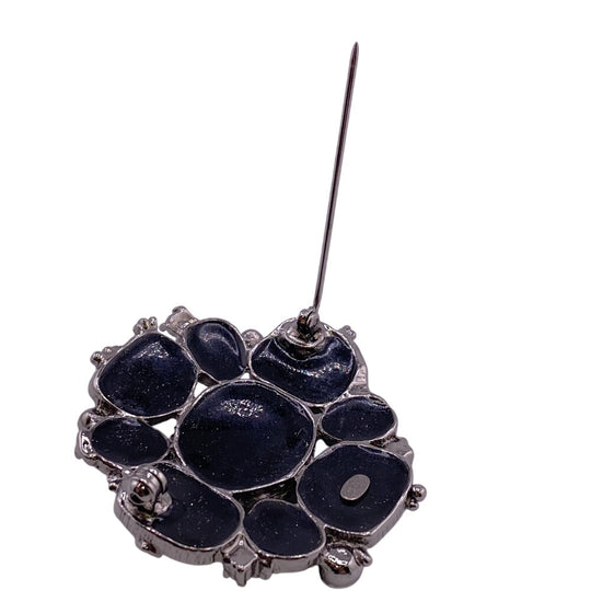 CHANEL Brooch C00V Metal, Resin black COCO Mark rhinestone Women Used Authentic