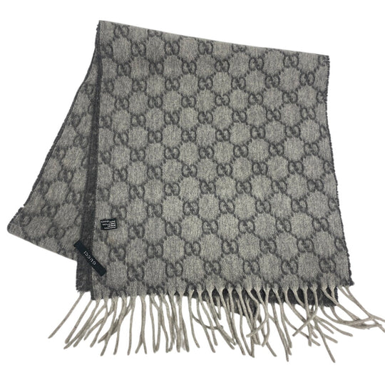 GUCCI Scarf cashmere gray GG pattern Women(Unisex) Used Authentic