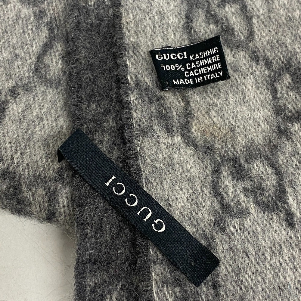 GUCCI Scarf cashmere gray GG pattern Women(Unisex) Used Authentic