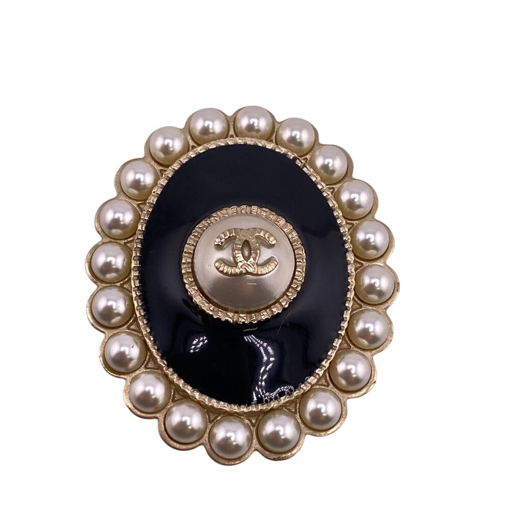 CHANEL Brooch A17V Pearl gold COCO Mark Women Used Authentic