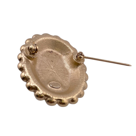 CHANEL Brooch A17V Pearl gold COCO Mark Women Used Authentic