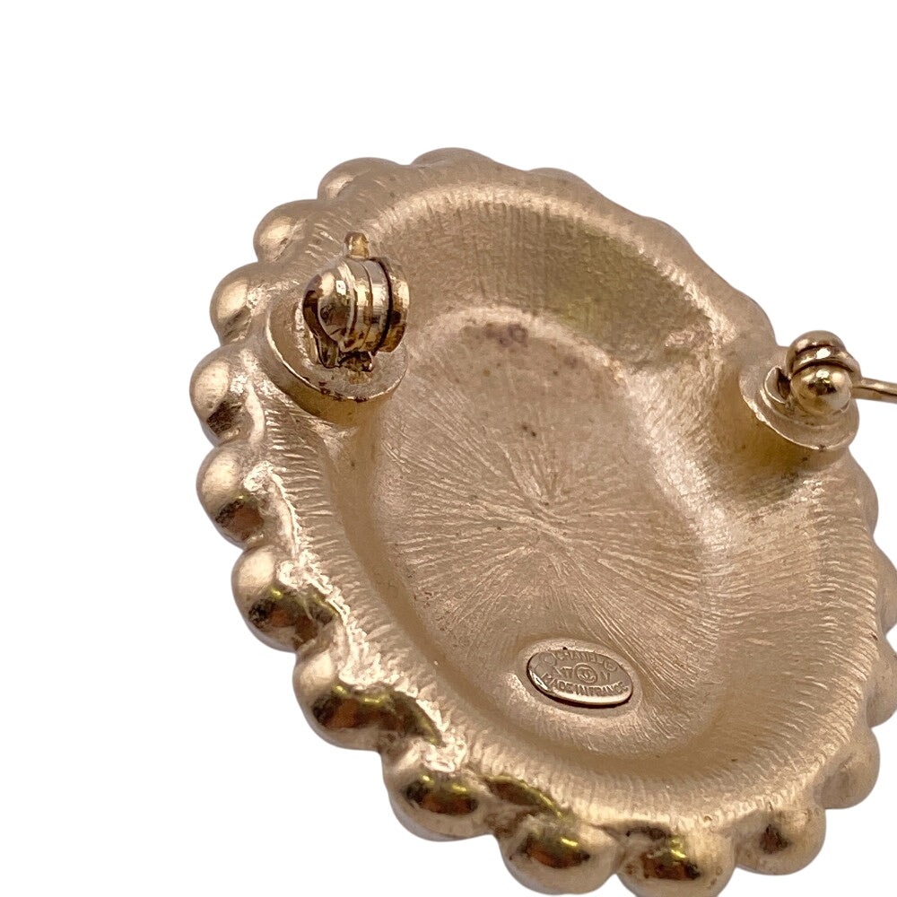 CHANEL Brooch A17V Pearl gold COCO Mark Women Used Authentic